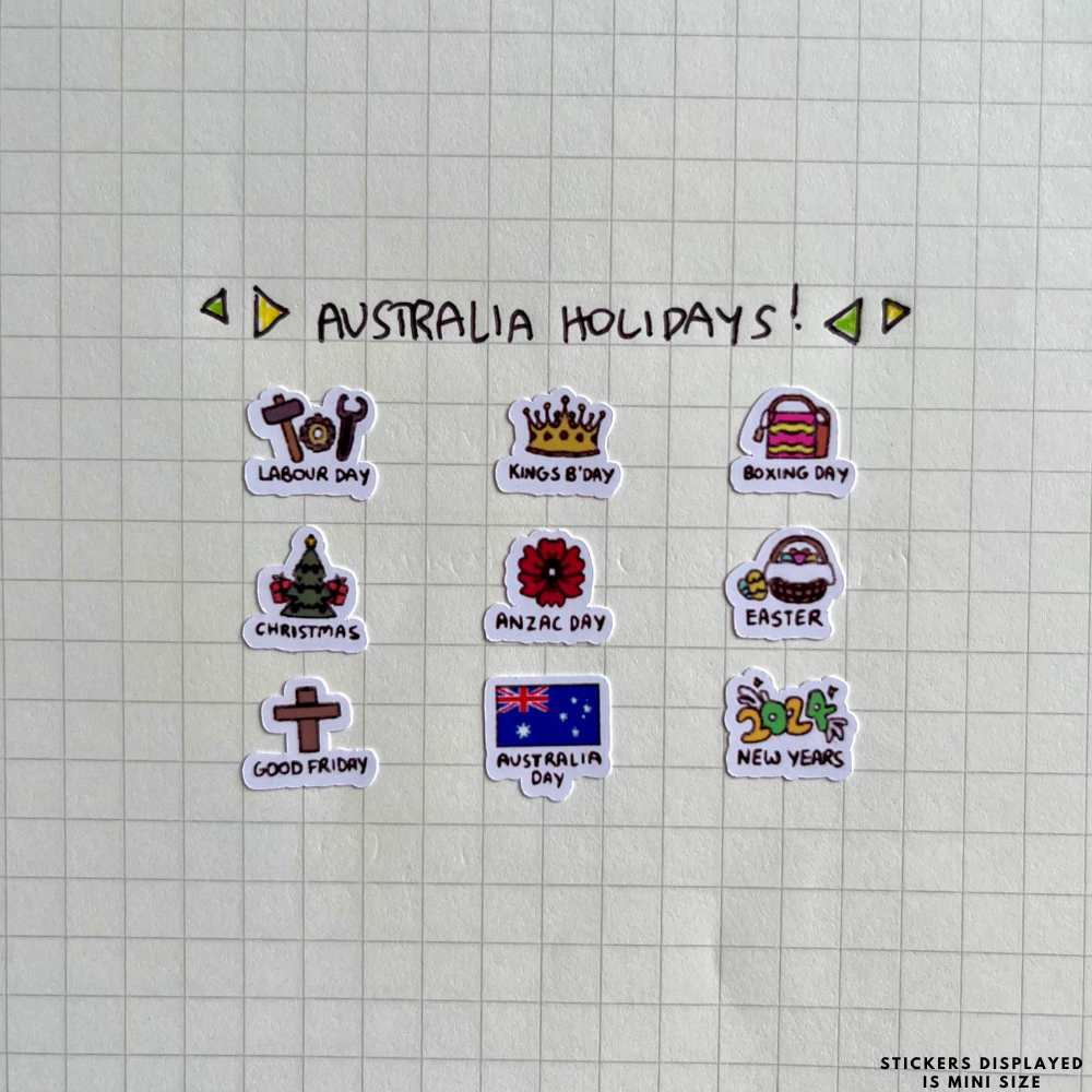 Australia Public Holiday Planner Stickers