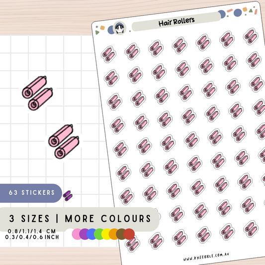 Hair Curling Rollers Planner Stickers