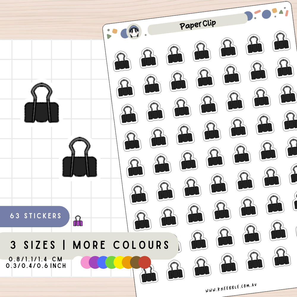 Paper Clip Documents Planner Stickers