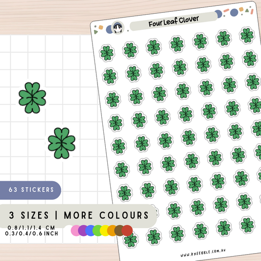 Four Leaf Clover Charm Planner Stickers