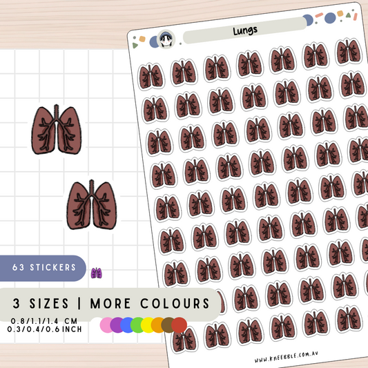 Lungs Respiratory System Planner Stickers
