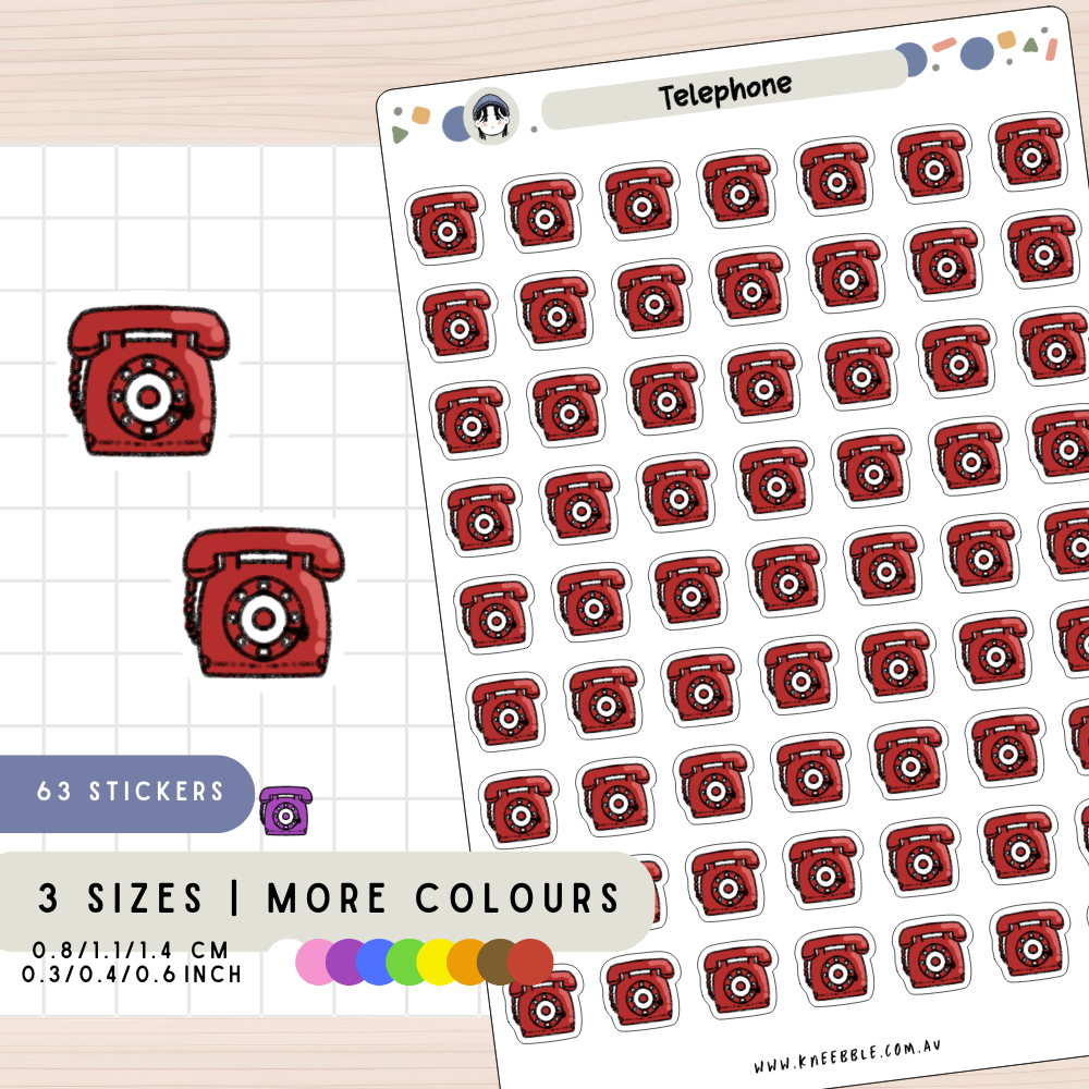 Retro Telephone Planner Stickers