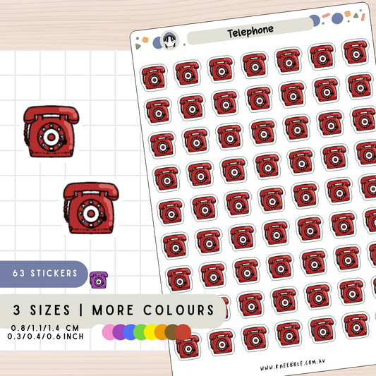 Retro Telephone Planner Stickers