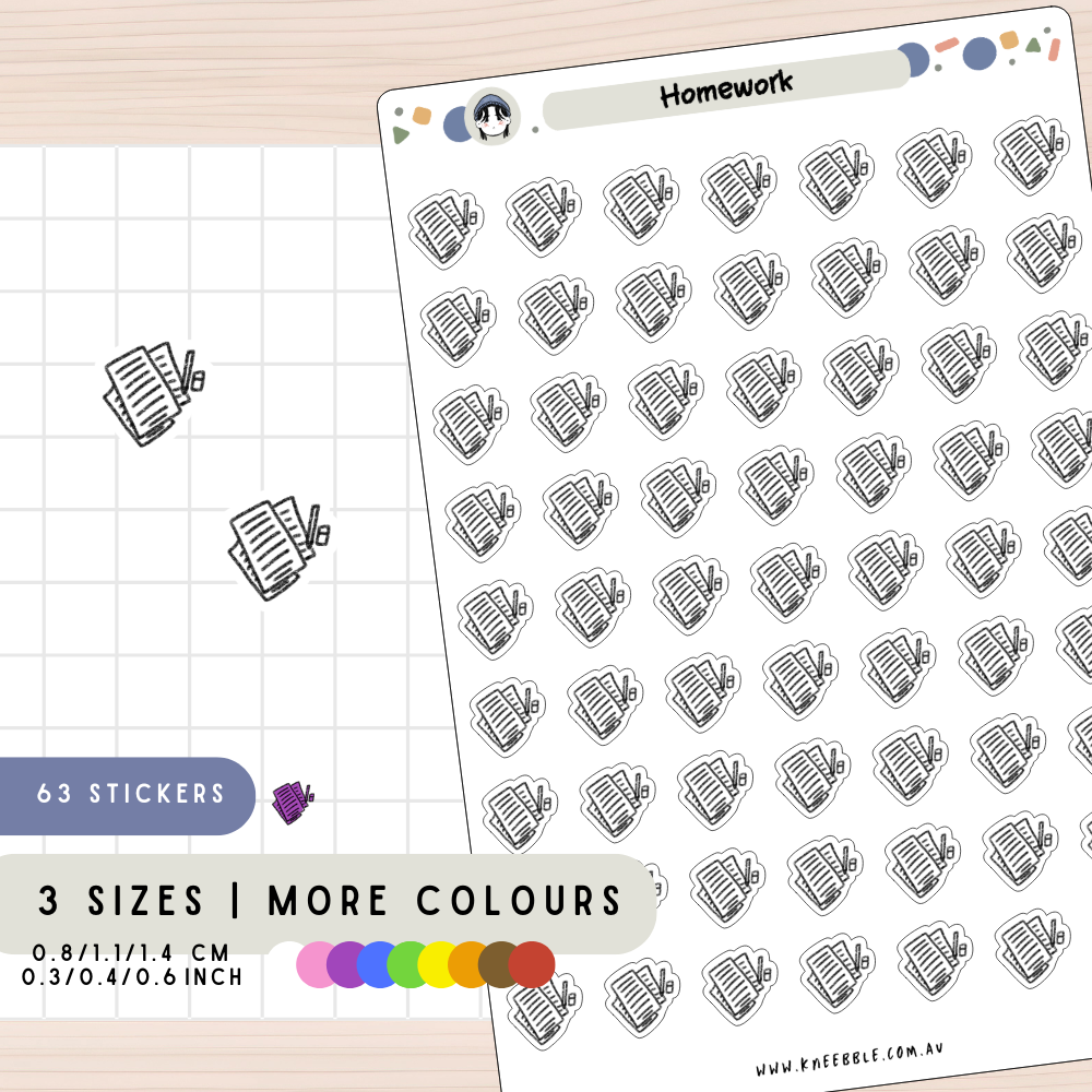 Homework Study Planner Stickers