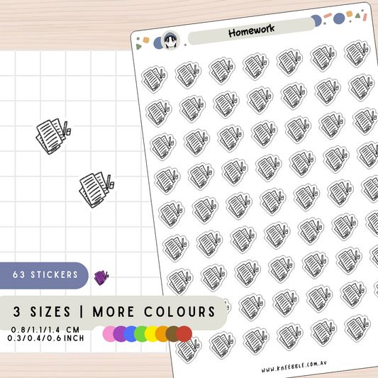 Homework Study Planner Stickers