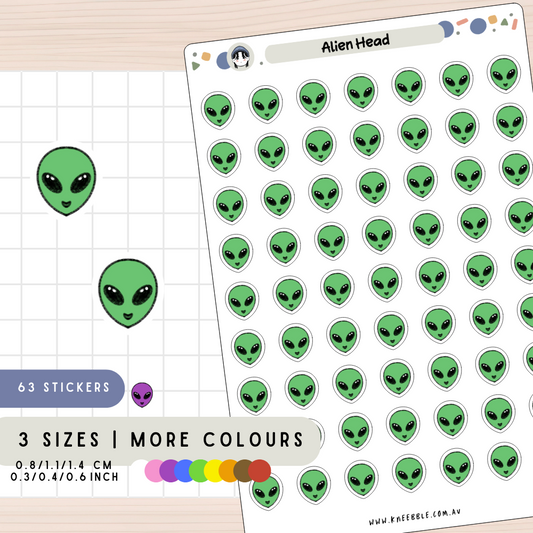 Alien Head Planner Stickers