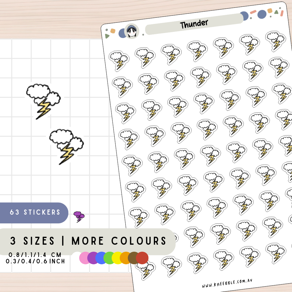 Thunder Lightning Strike Bolt Planner Stickers