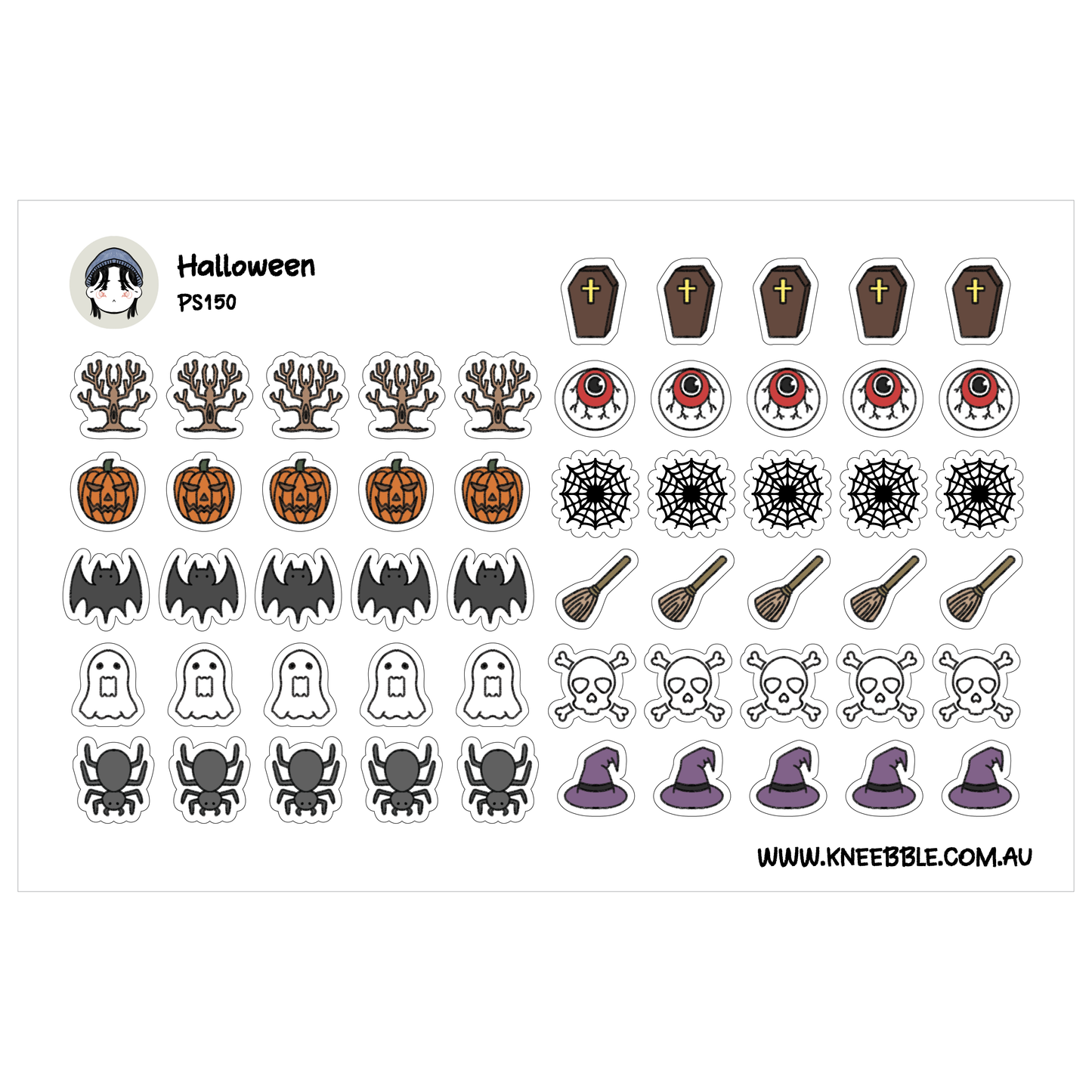 a set of halloween stickers on a white background