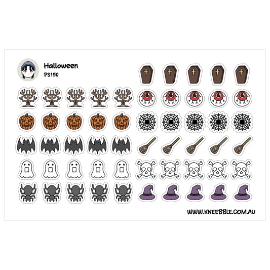 a set of halloween stickers on a white background