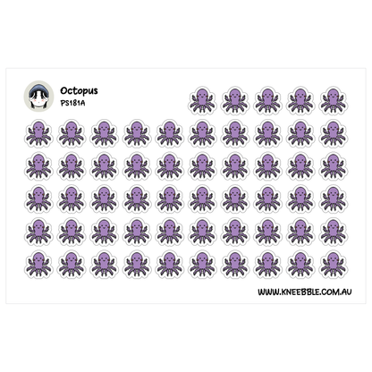 a grid of identical purple octopus stickers arranged in a visually pleasing pattern.