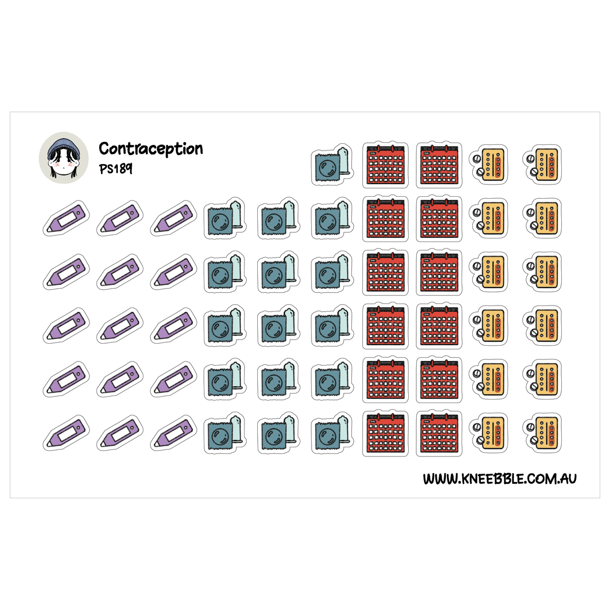 Contraception Sticker Contraception Planner Stickers – Sexual Health Tracker & Birth Control ...