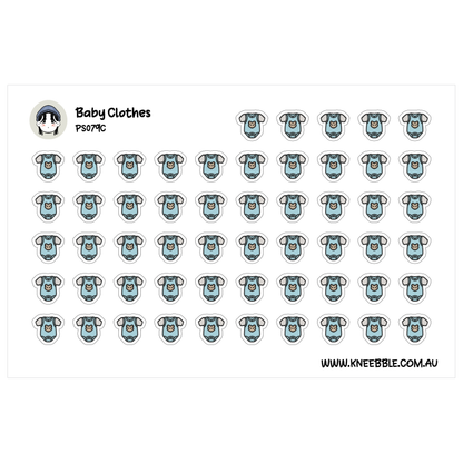 a grid of identical baby clothes icons, arranged in rows and columns.