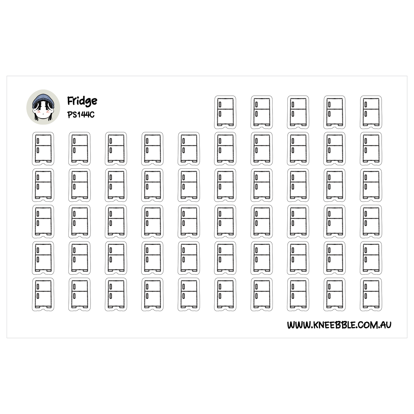 a grid of various refrigerator icons, each with a simple design and no text.