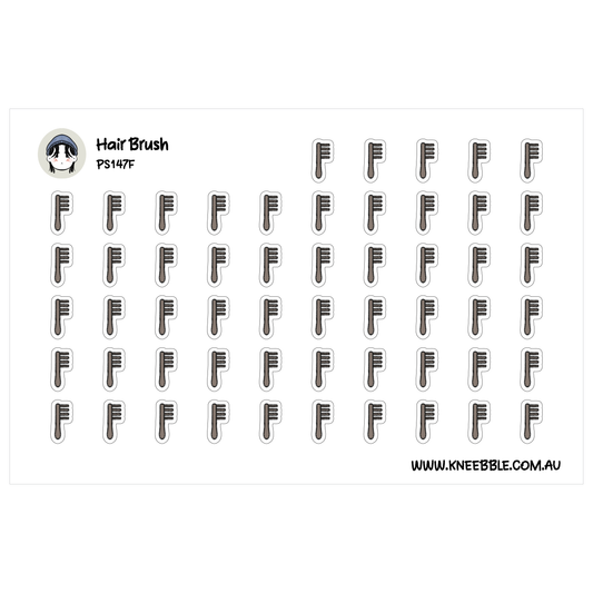 a grid of black and white icons representing hair brushes, arranged in rows and columns.