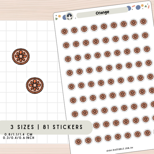 Orange Fruit Planner Stickers