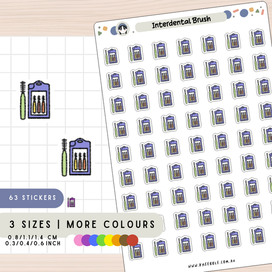 Interdental Brush Teeth Planner Stickers