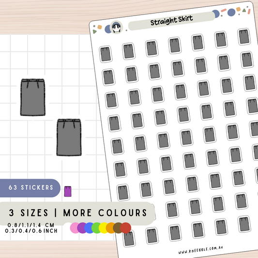 Straight Skirt Planner Stickers