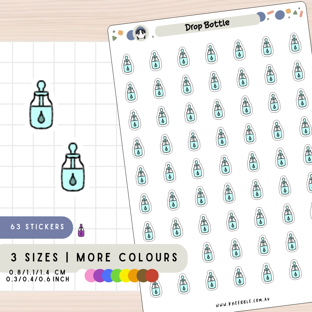 Drop Bottle Serum Planner Stickers