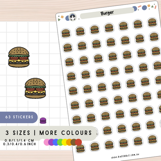 Burger Meal Fast Food Planner Stickers