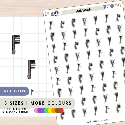 Hair Brush Comb Planner Stickers