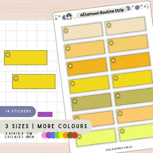 Afternoon Routine Label Strips Planner Stickers
