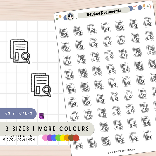 Review Documents Planner Stickers