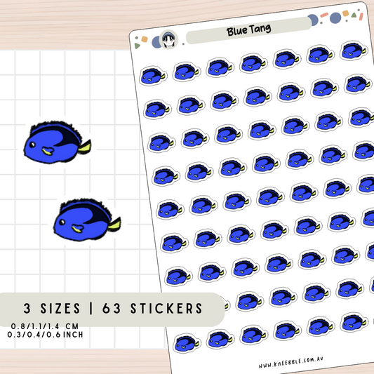 Blue Tang Fish Planner Stickers