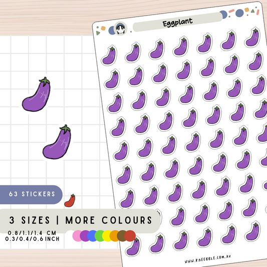 Eggplant Vegetable Planner Stickers