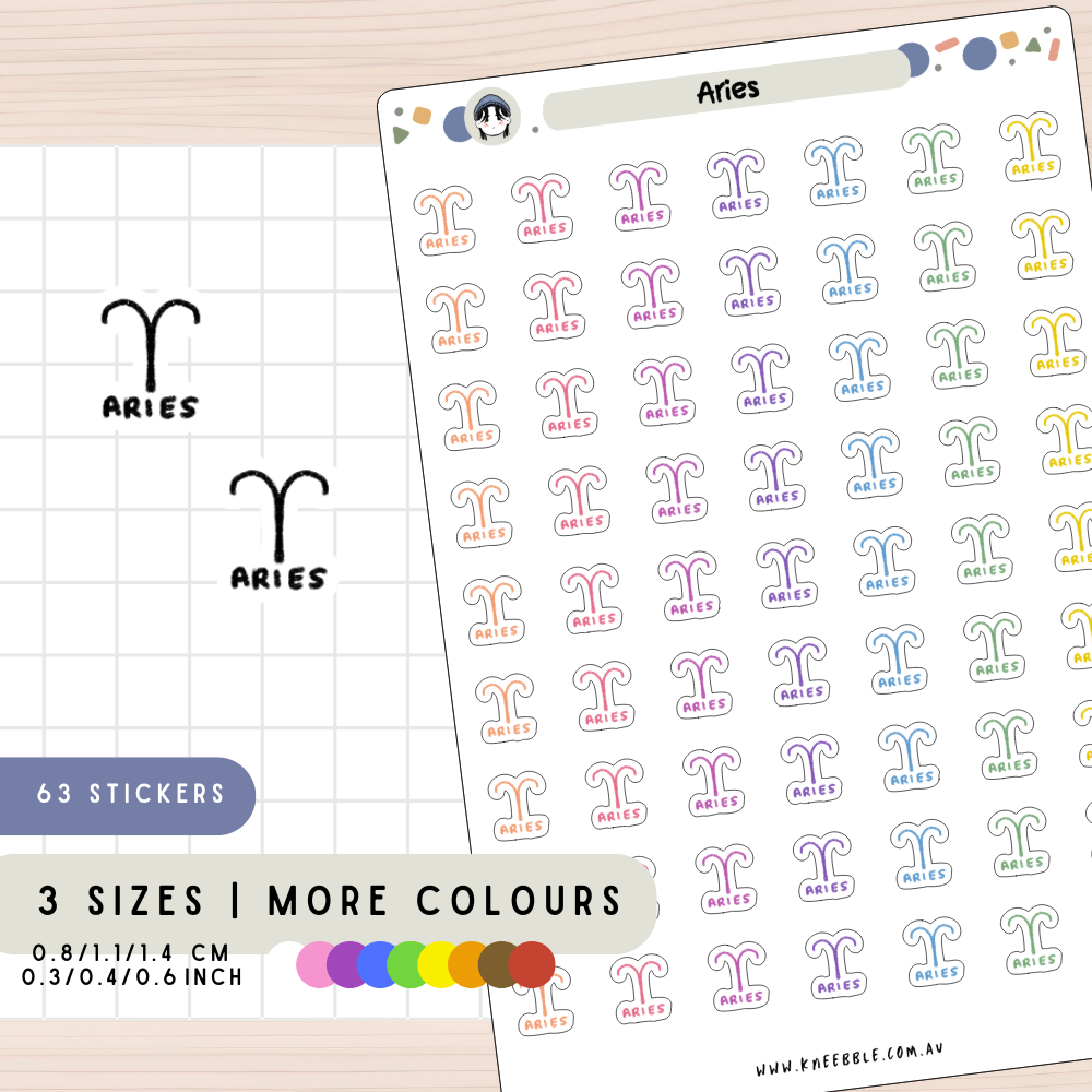 Aries Zodiac Planner Stickers