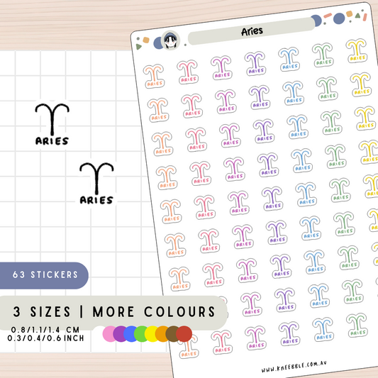 Aries Zodiac Planner Stickers