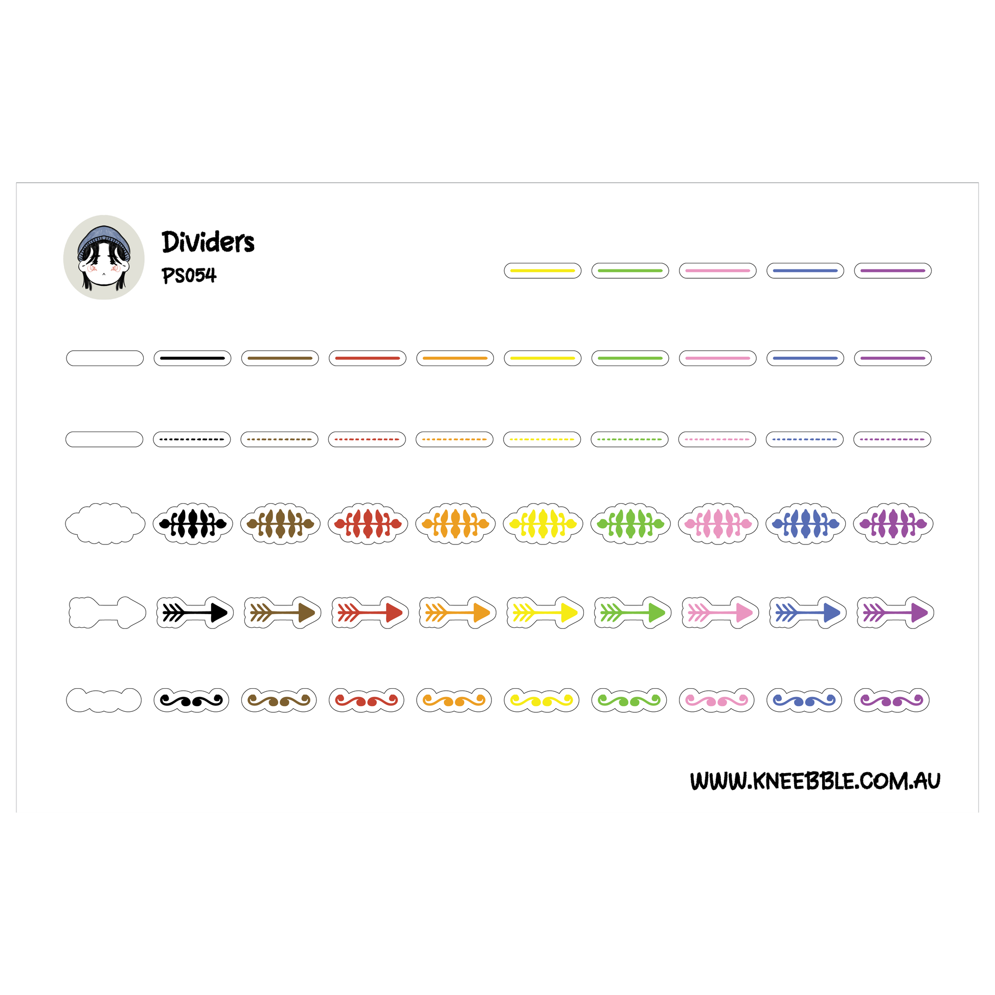 a collection of colorful dividers and arrows, with various shapes and designs. The dividers are used for separating and organizing items, while the arrows are used for indicating direction or movement. The image is not a single, continuous scene but rather a series of individual images that come together to form a larger composition.