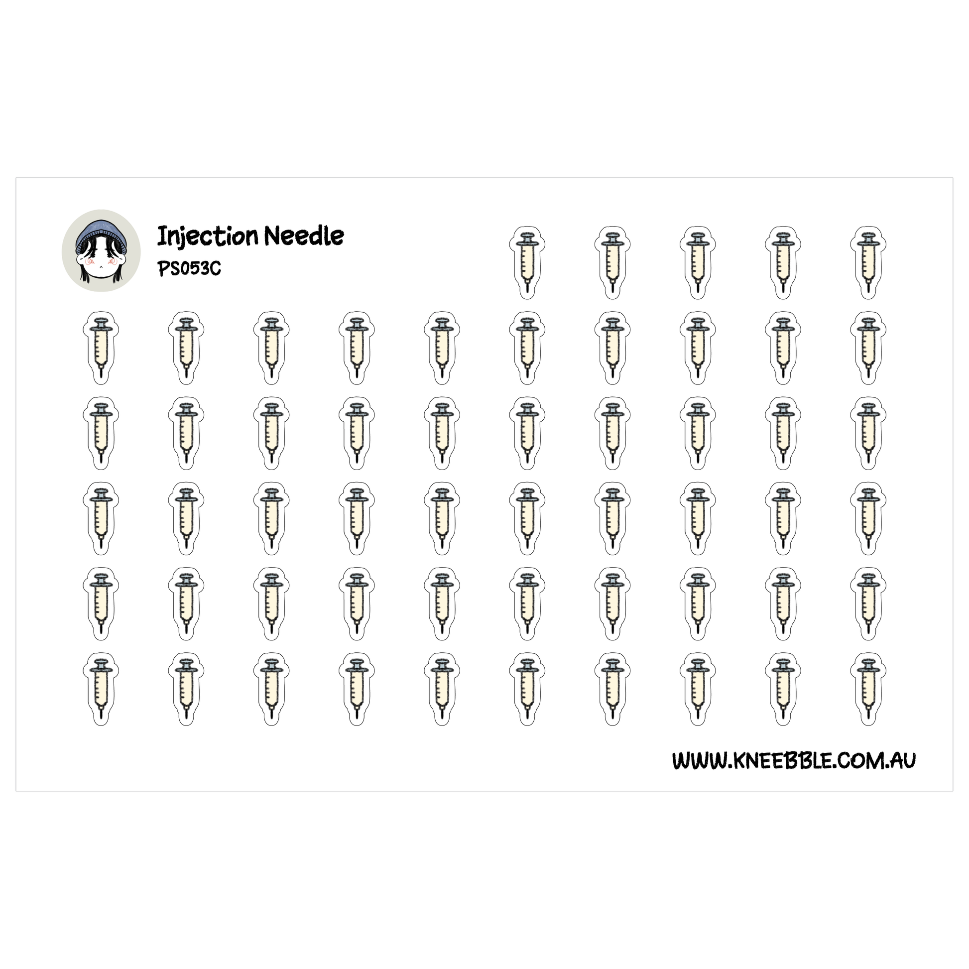 a grid of small, identical stickers arranged in rows and columns.