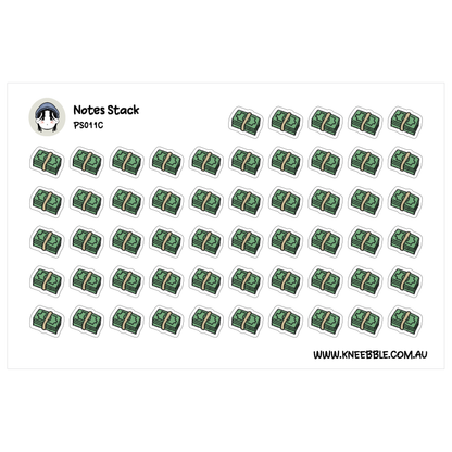 a grid of green dollar bills, each with a brown band around it, arranged in a repeating pattern.