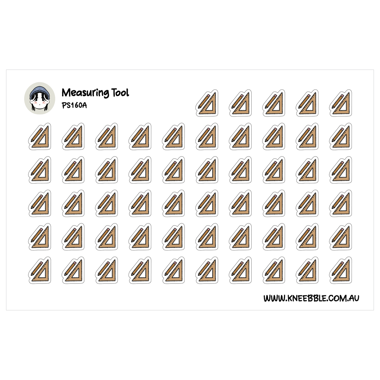 a grid of small square icons, each depicting a measuring tool, such as a ruler or protractor. The icons are arranged in a grid format, with each row containing the same number of icons. The image does not contain any text, and the icons are not described in detail.