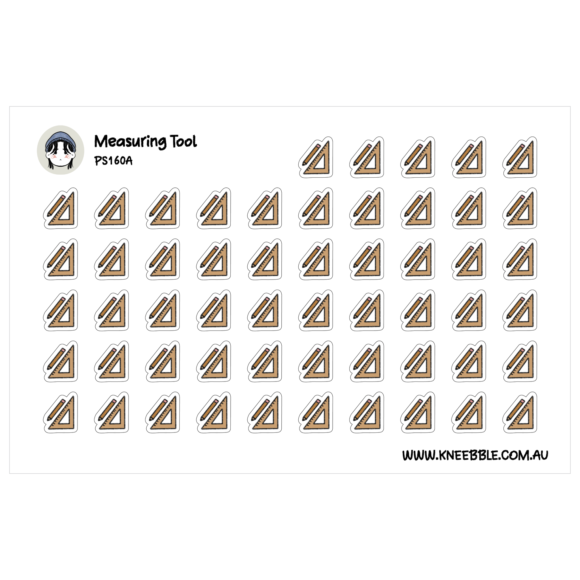 a grid of small square icons, each depicting a measuring tool, such as a ruler or protractor. The icons are arranged in a grid format, with each row containing the same number of icons. The image does not contain any text, and the icons are not described in detail.