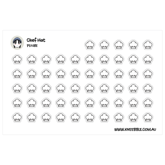 a grid of black and white chef hat icons arranged in rows and columns.