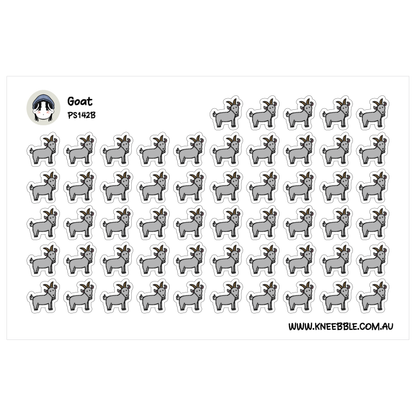 a grid of identical gray goat stickers arranged in a repeating pattern.