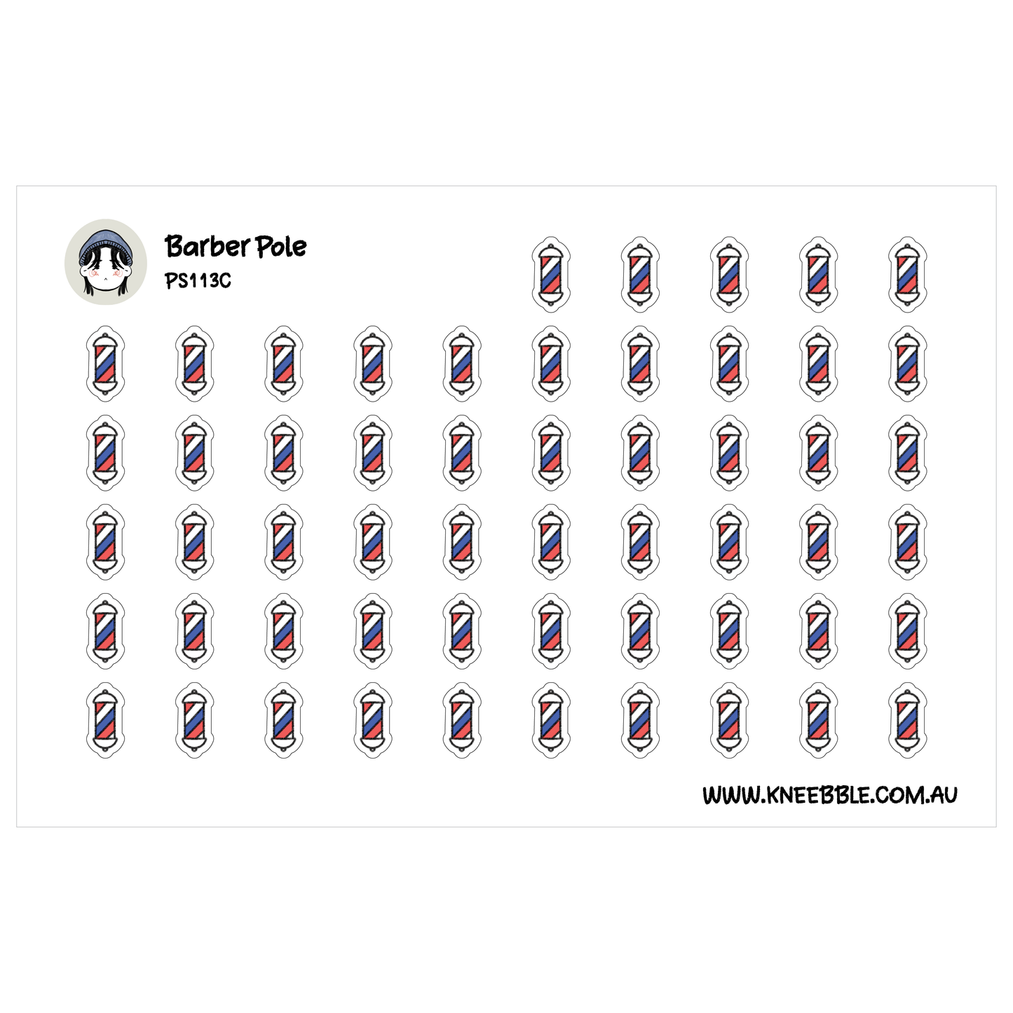 a grid of small barber pole icons arranged in rows and columns.