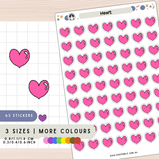Love Heart Shape Planner Stickers