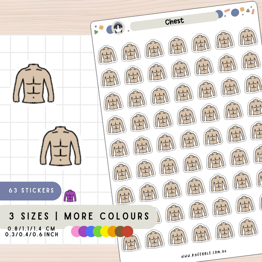 Chest Torso Planner Stickers