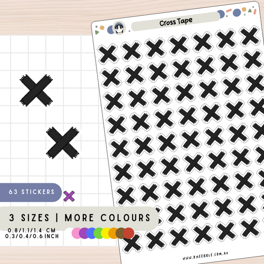 Cross Tape Planner Stickers