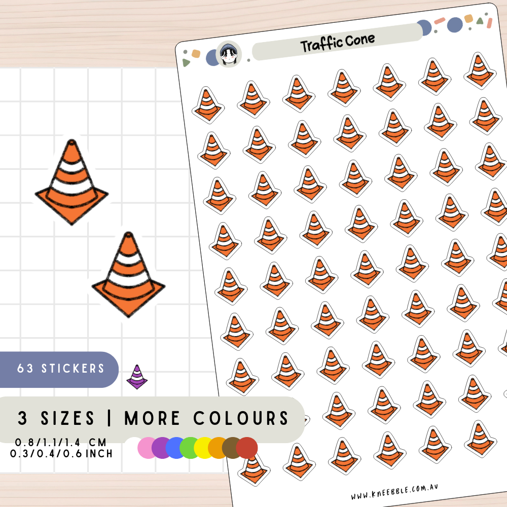 Traffic Cone Sign Planner Stickers