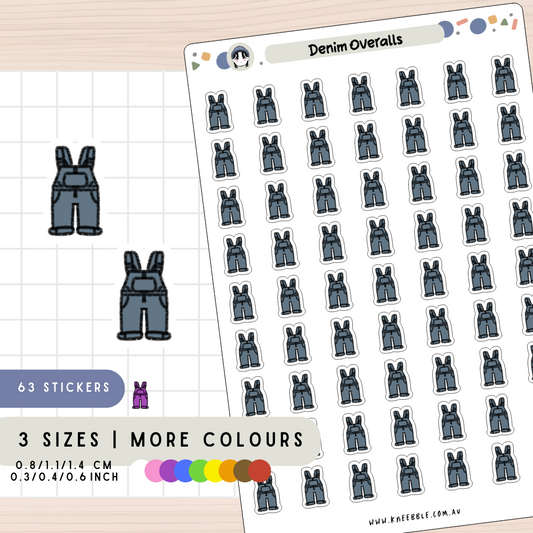 Denim Overalls Planner Stickers