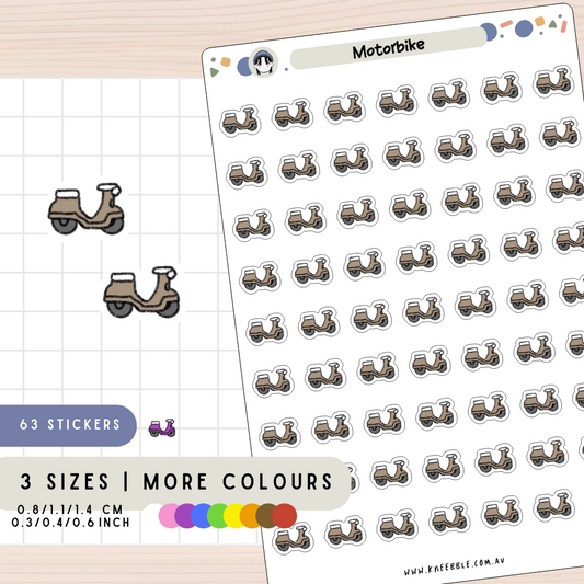 Motorbike Scooter Planner Stickers