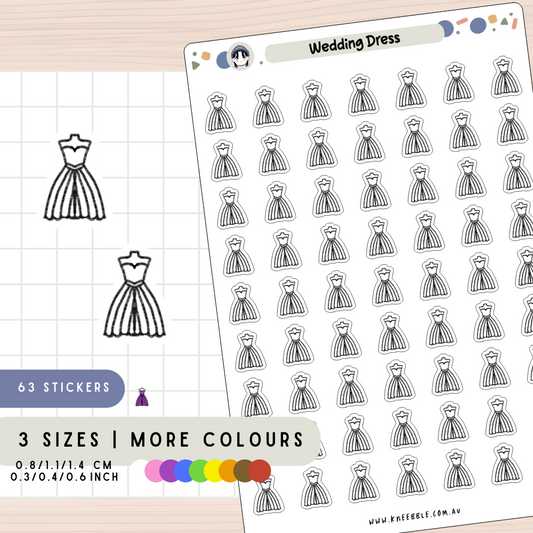 Wedding Dress Bride Planner Stickers