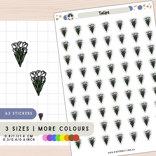 Flower Tulips Bunch Planner Stickers