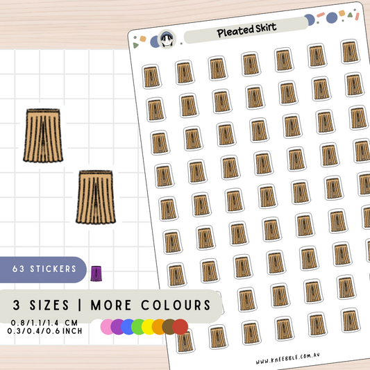 Pleated Skirt Planner Stickers
