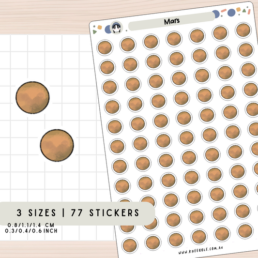 Mars Planet Planner Stickers