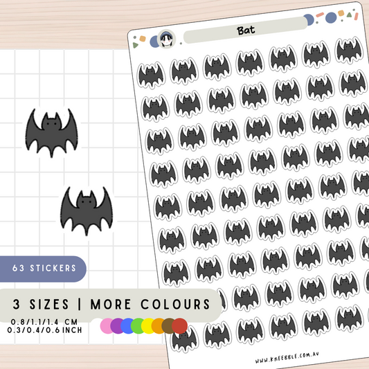 Halloween Gothic Bat Planner Stickers