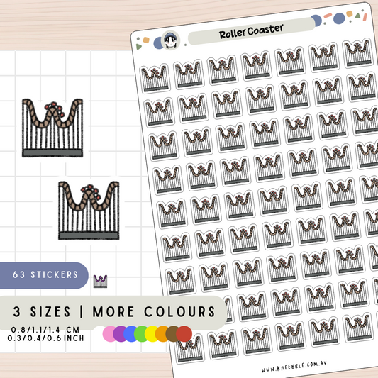 Roller Coaster Ride Planner Stickers